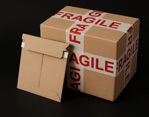 Sorgfältig verpacktes Kunstwerk in einer Holzkiste bereit für den Versand